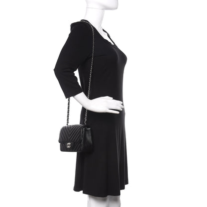 Chanel Caviar Chevron Quilted Mini Square Flap Black 2 of 11