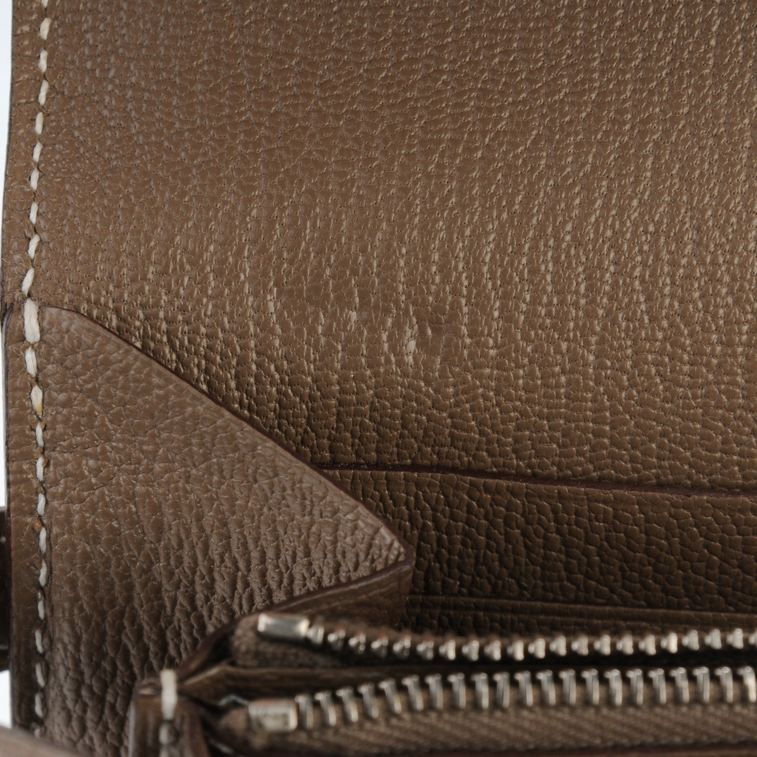 Hermes Chevre Mysore Kelly Longue Wallet Etoupe 8 of 8