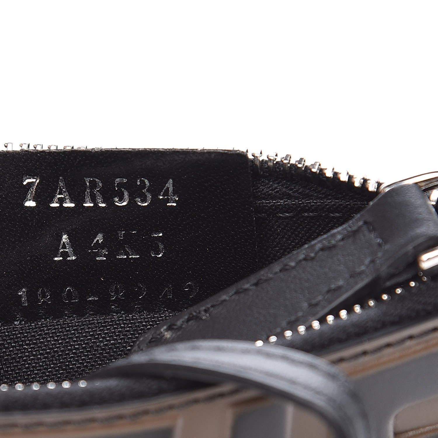 Fendi Vitello Century Bi-Color FF 1974 Embossed Coin Purse Maya Black 7 of 8