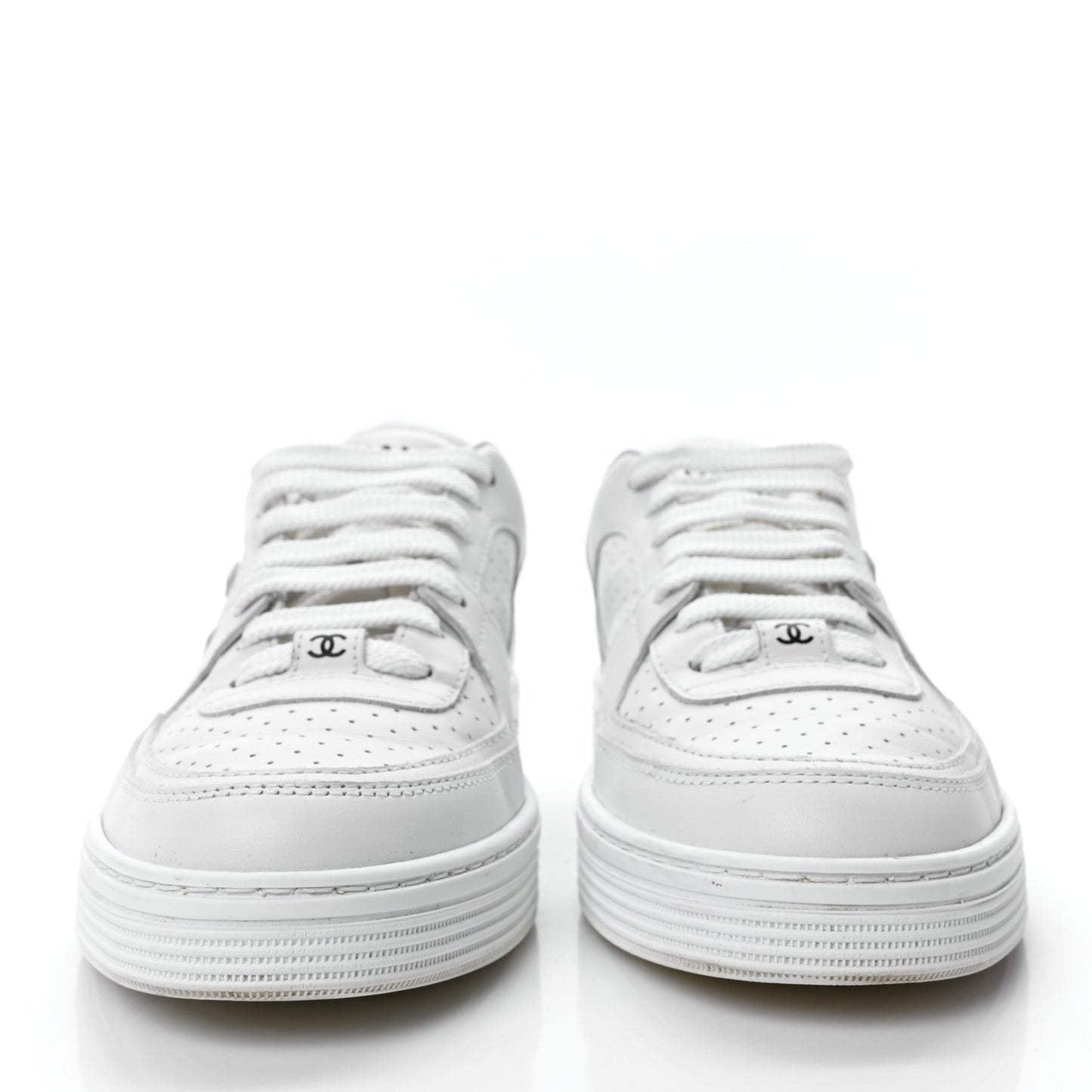 Calfskin CC Womens Sneakers 36 White