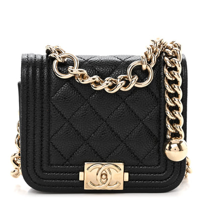Chanel Caviar Quilted Boy Flap Waist Belt Bag Black 1 of 11