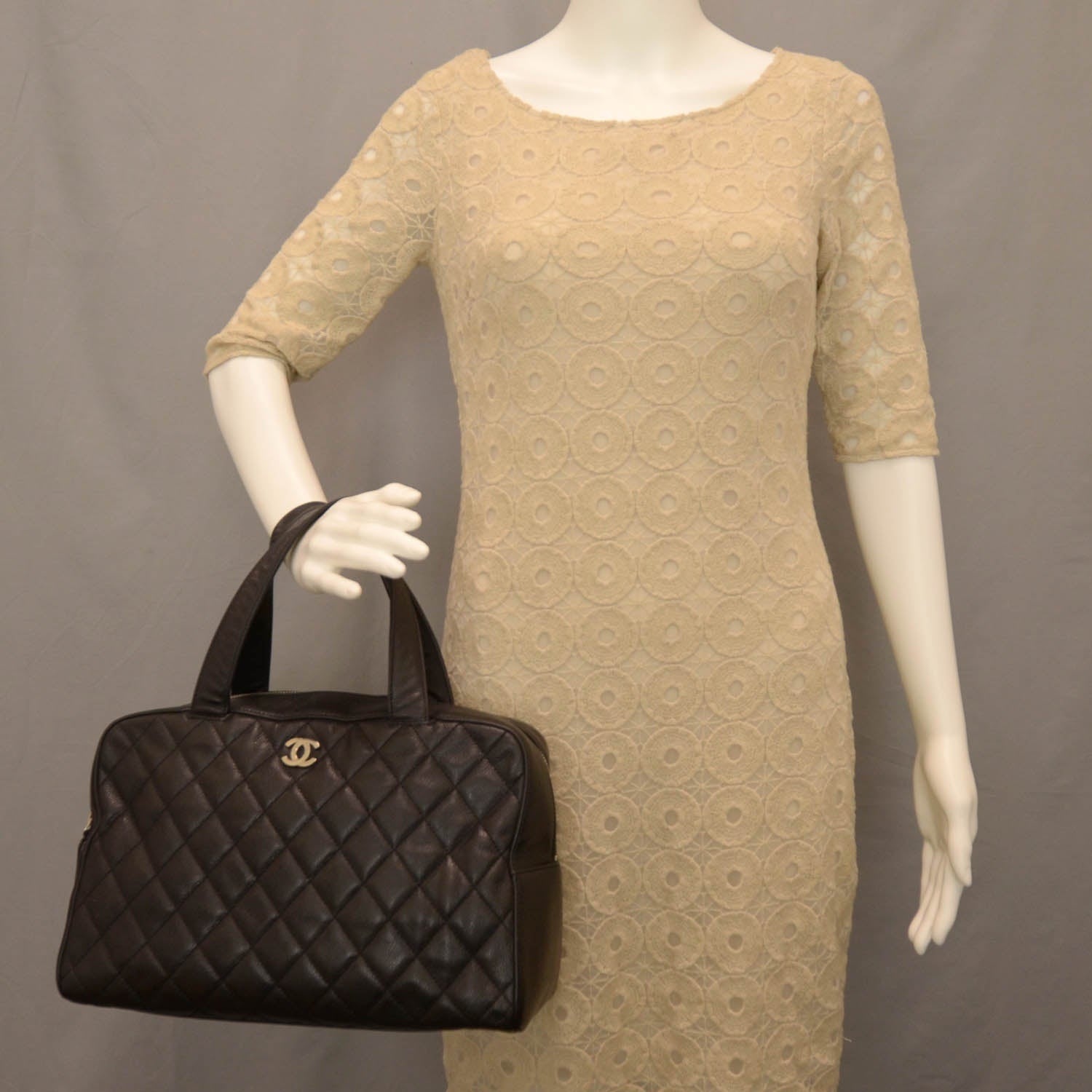 Chanel Caviar Quilted Bowler Black 2 of 10