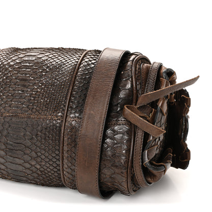 Chloe Snakeskin Silverado Shoulder Bag Dark Brown 17 of 17