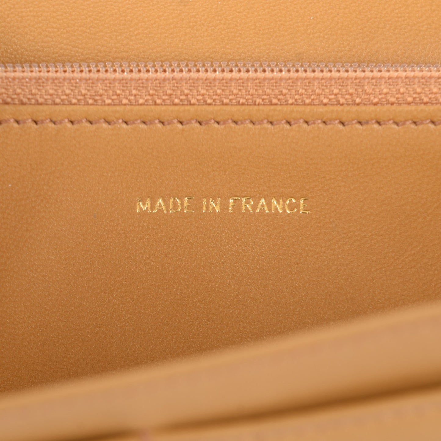 Lambskin Chocolate Bar Quilted Long Wallet Beige