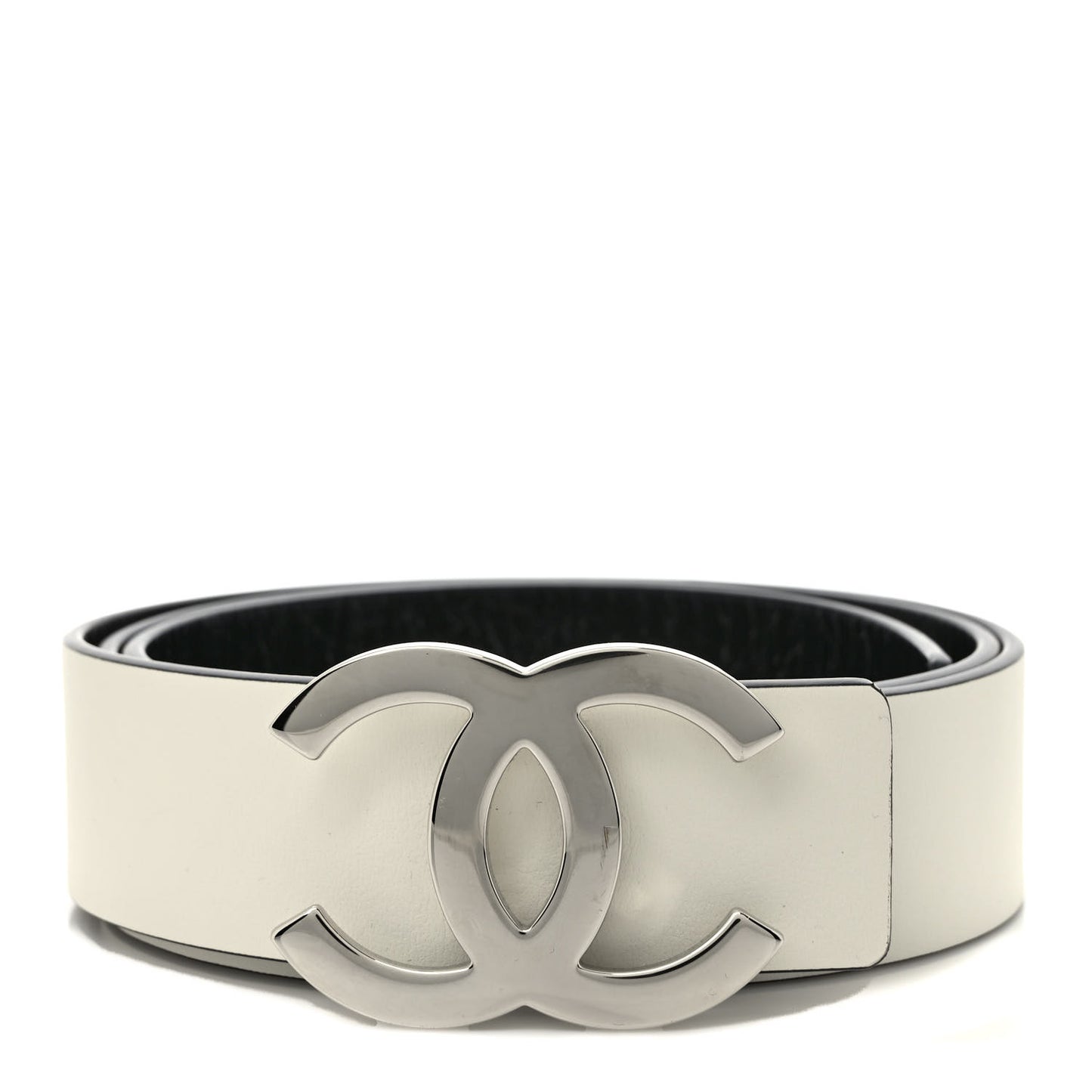 Patent Calfskin CC Reversible Belt 90 36 Black White