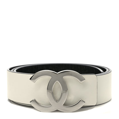Chanel Patent Calfskin CC Reversible Belt 90 36 Black White 1 of 5