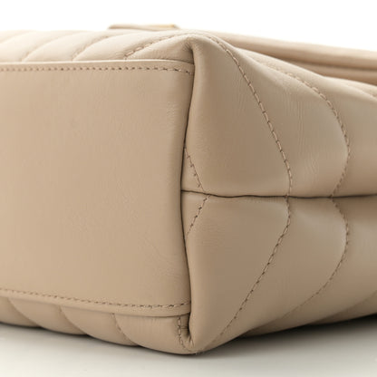 Saint Laurent Calfskin Y Quilted Monogram Small Loulou Chain Satchel Dark Beige 10 of 12