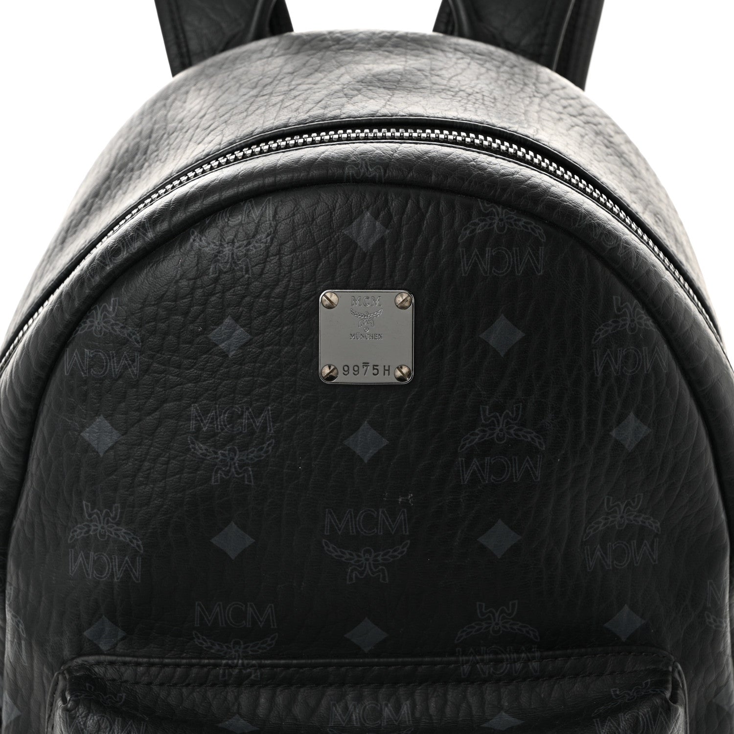 MCM Visetos Small Side Stud Stark Backpack Black 8 of 11