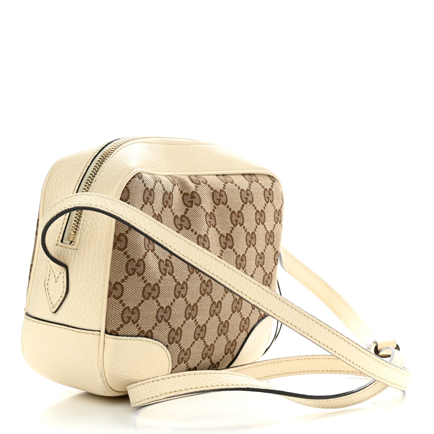 Gucci Monogram Dollar Calfskin Mini Bree Messenger Bag Beige Ebony Avoire 3 of 12