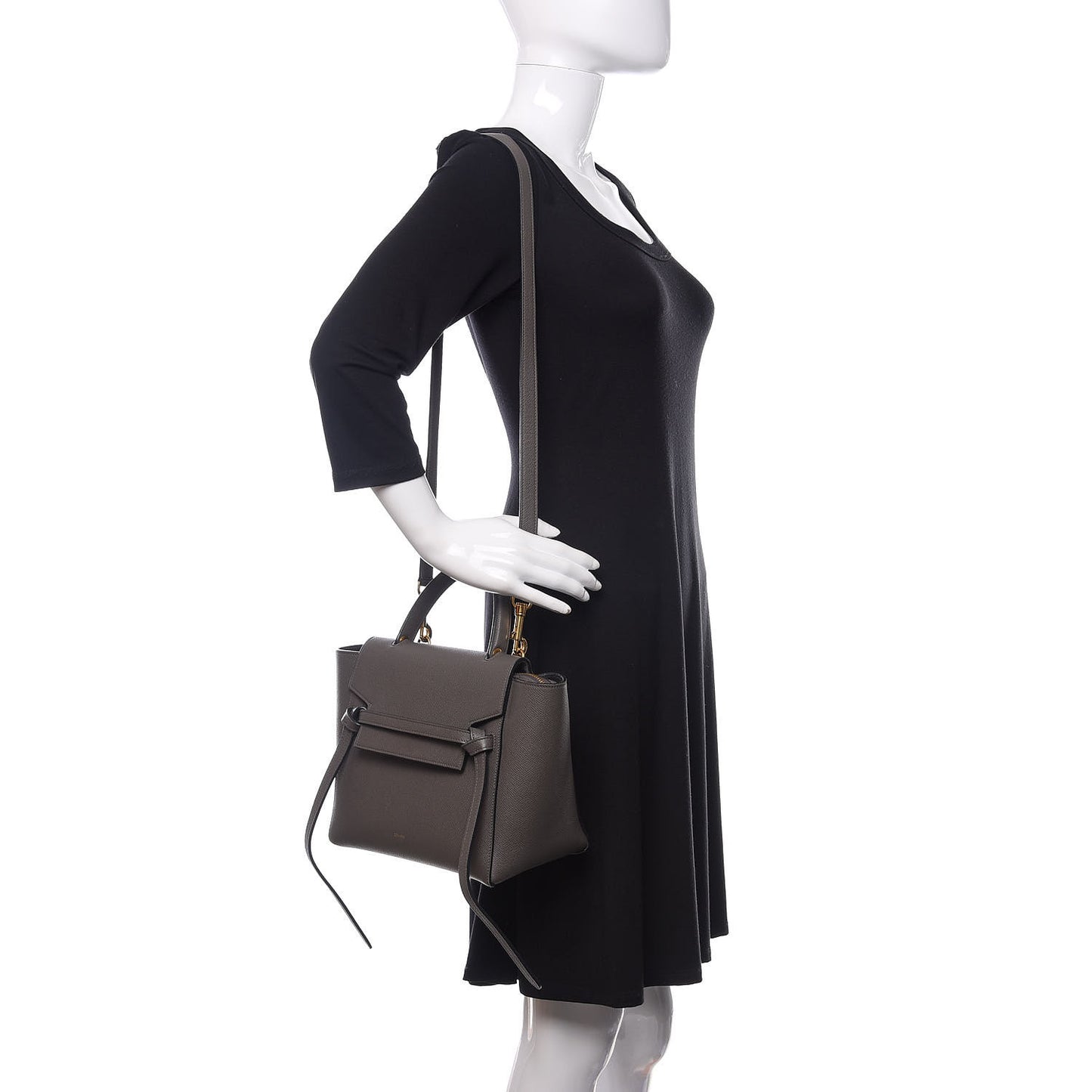 Baby Grained Calfskin Micro Belt Bag Grey