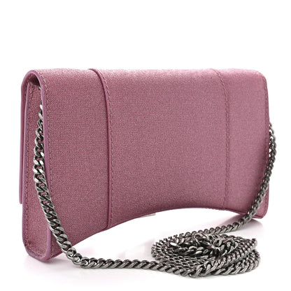 Balenciaga Sparkling Fabric XS Hourglass Wallet On Chain Sweet Pink 3 of 12