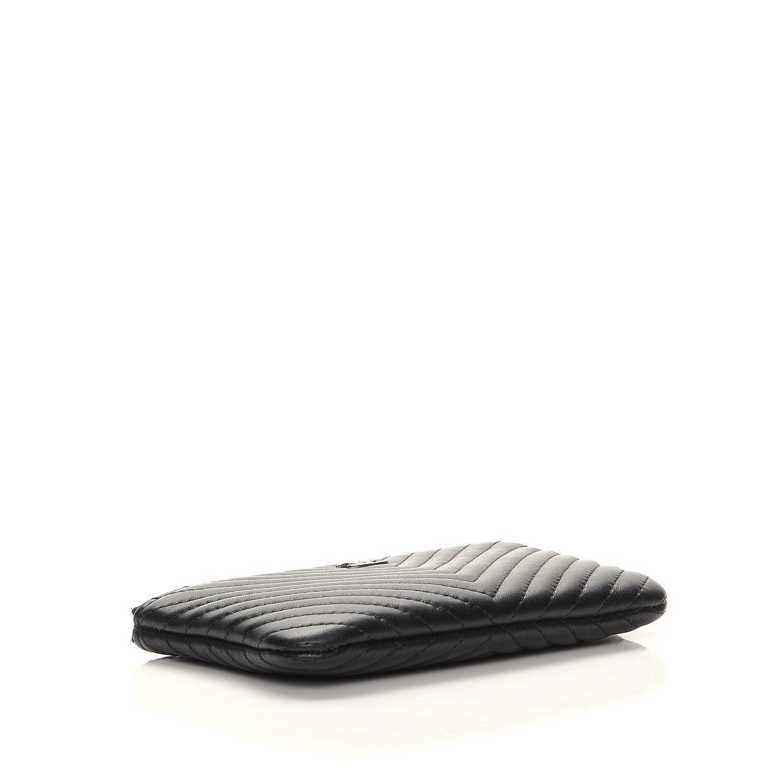 Chanel Calfskin Chevron Small Cosmetic Case Black 4 of 8