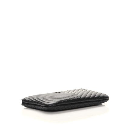 Chanel Calfskin Chevron Small Cosmetic Case Black 4 of 8