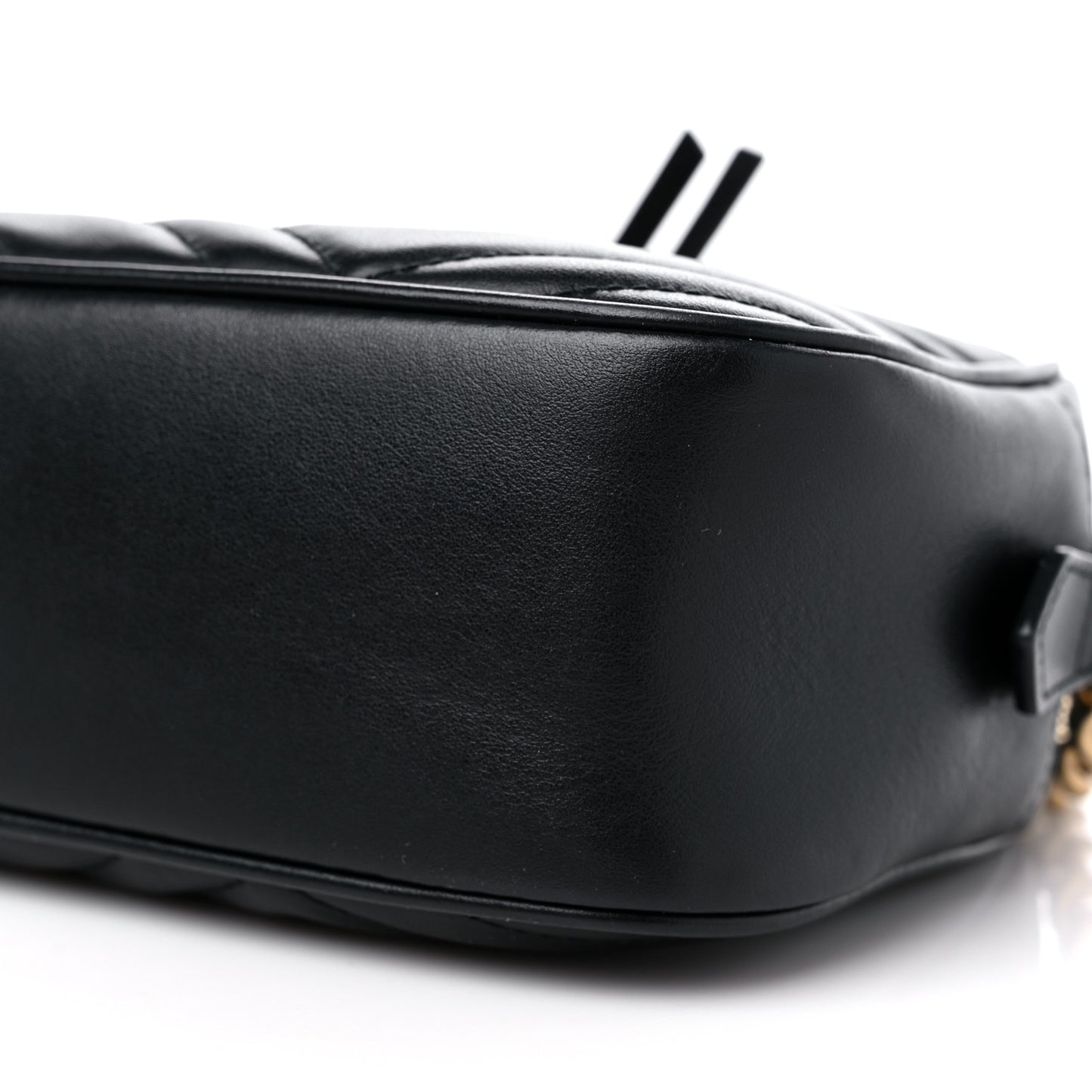Calfskin Matelasse Small GG Marmont Chain Shoulder Bag Black