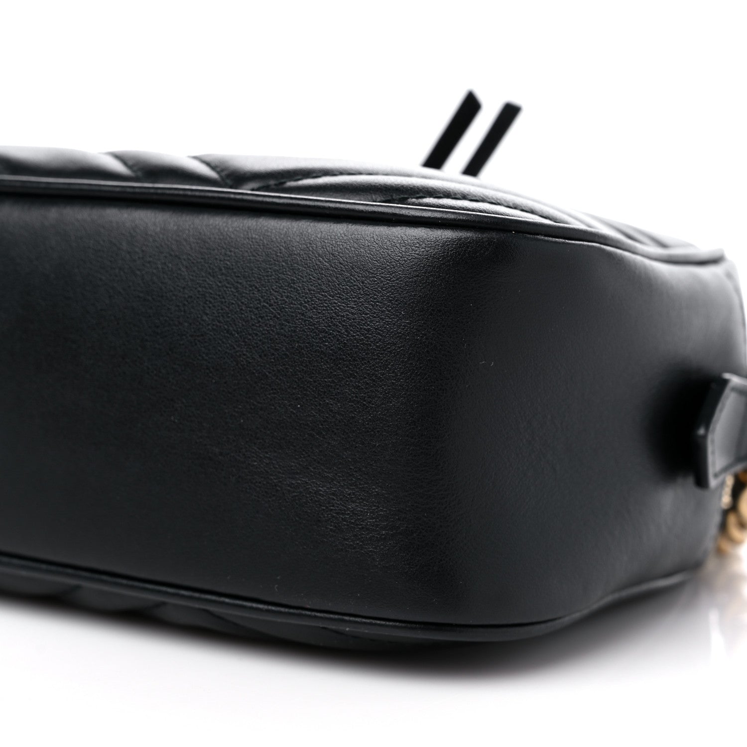 Gucci Calfskin Matelasse Small GG Marmont Chain Shoulder Bag Black 10 of 12