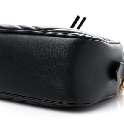 Gucci Calfskin Matelasse Small GG Marmont Chain Shoulder Bag Black 10 of 12
