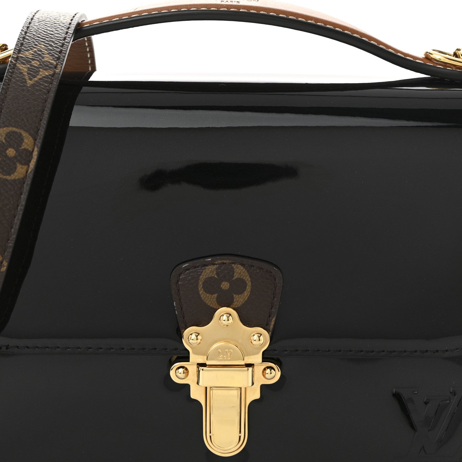 Louis Vuitton Patent Calfskin Monogram Cherrywood BB Black 8 of 11