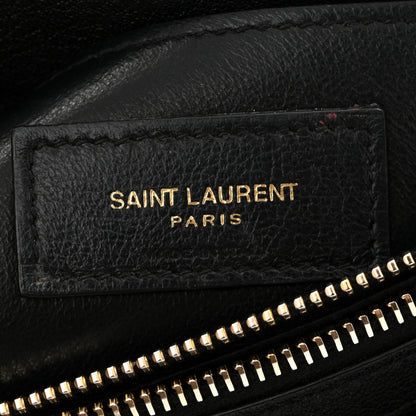 Saint Laurent Sheepskin Matelasse Chevron Monogram Medium College Bag Black 6 of 10