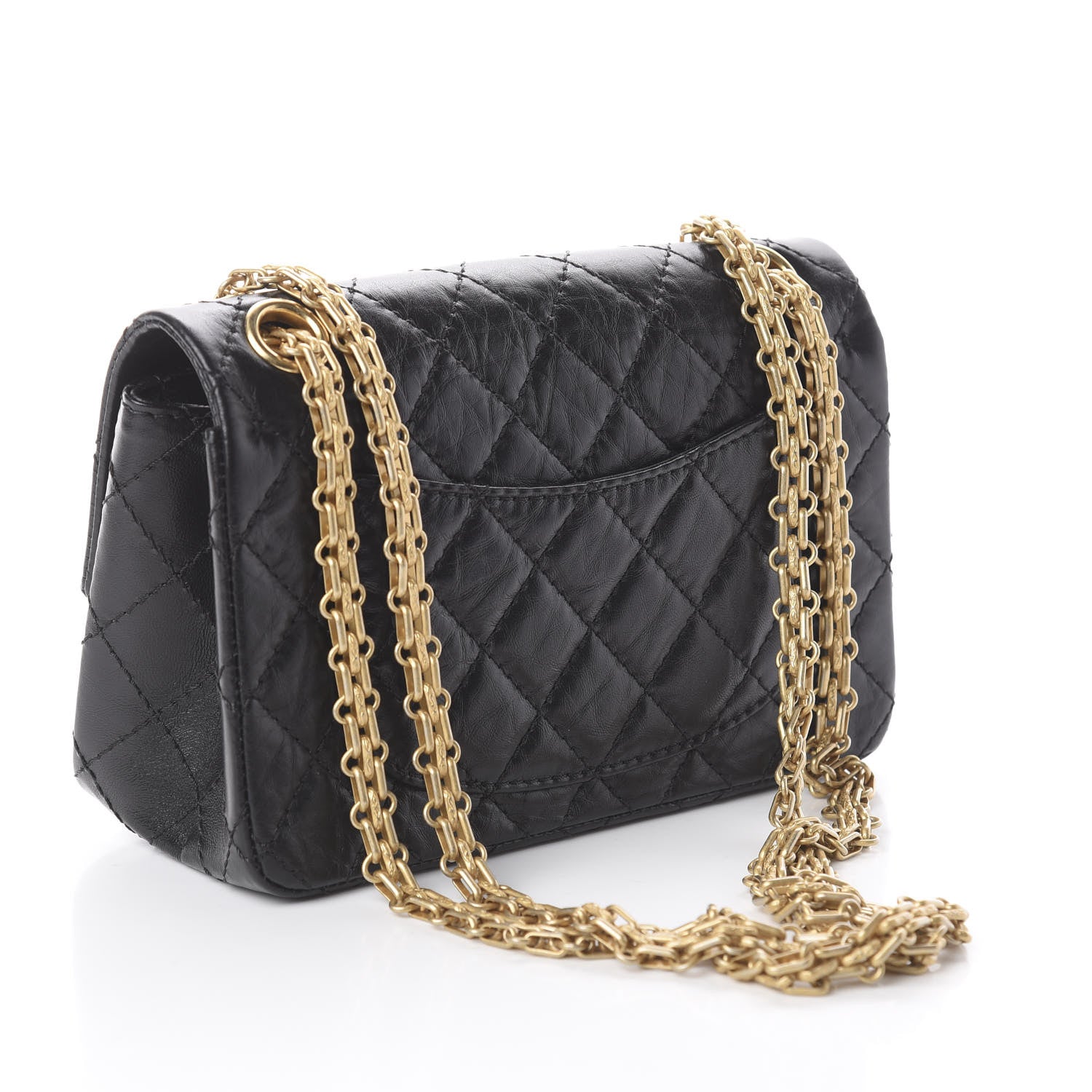 Chanel Aged Calfskin Quilted 2.55 Reissue Mini Flap Black 2 of 8