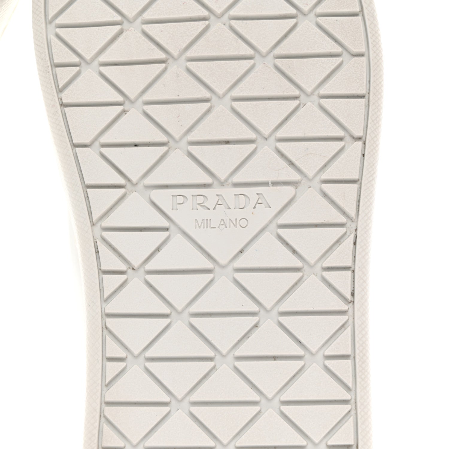 Prada Spazzolato Rois Metal Triangle Logo 25mm Sneakers 35.5 White Soleil 9 of 9