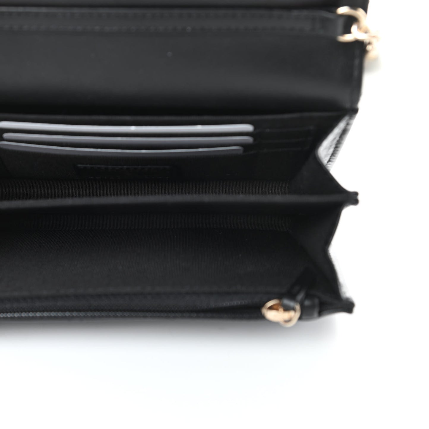 Calfskin Quilted Mini Maxi Pearls Wallet On Chain WOC Black