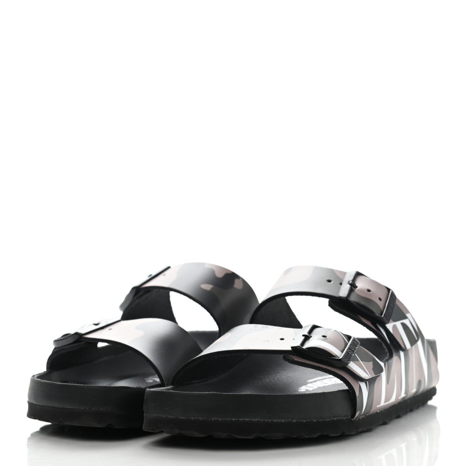 Valentino Garavani X BIRKENSTOCK Calfskin VLTN Arizona Slide Sandals 40 Army Green Poudre 3 of 10