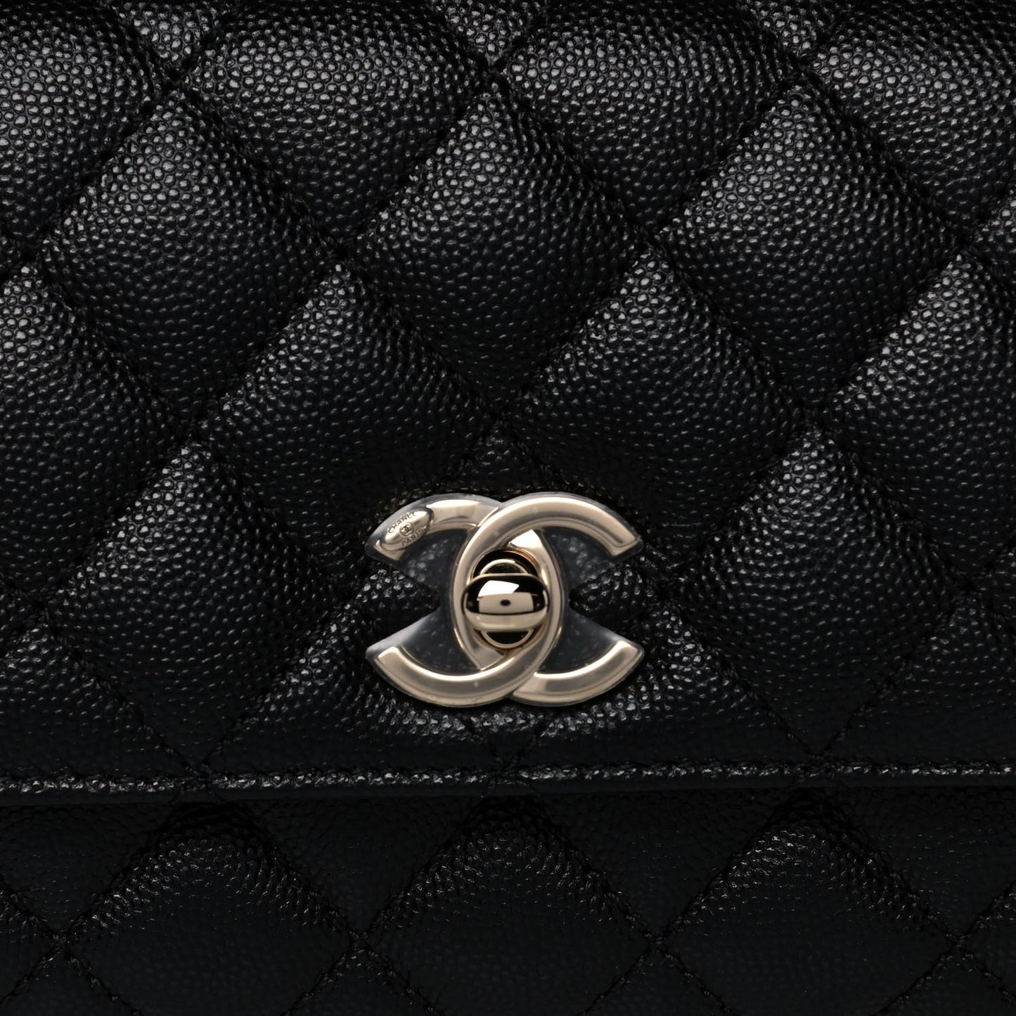 Caviar Quilted Extra Mini Coco Handle Flap Black