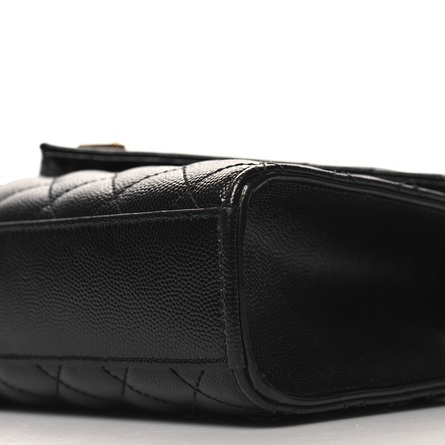 Saint Laurent Grain De Poudre Textured Mixed Matelasse Triquilt Medium Monogram Satchel Black 9 of 9