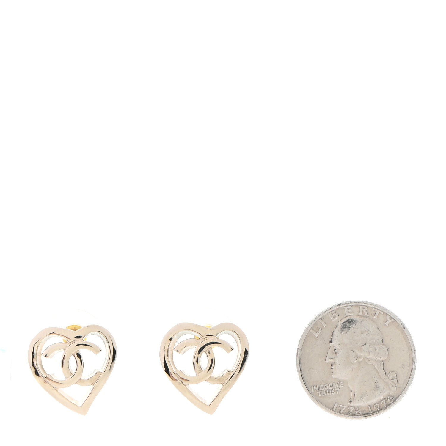 Chanel Metal CC Heart Coco In Love Earrings Gold 2 of 4