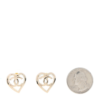 Chanel Metal CC Heart Coco In Love Earrings Gold 2 of 4