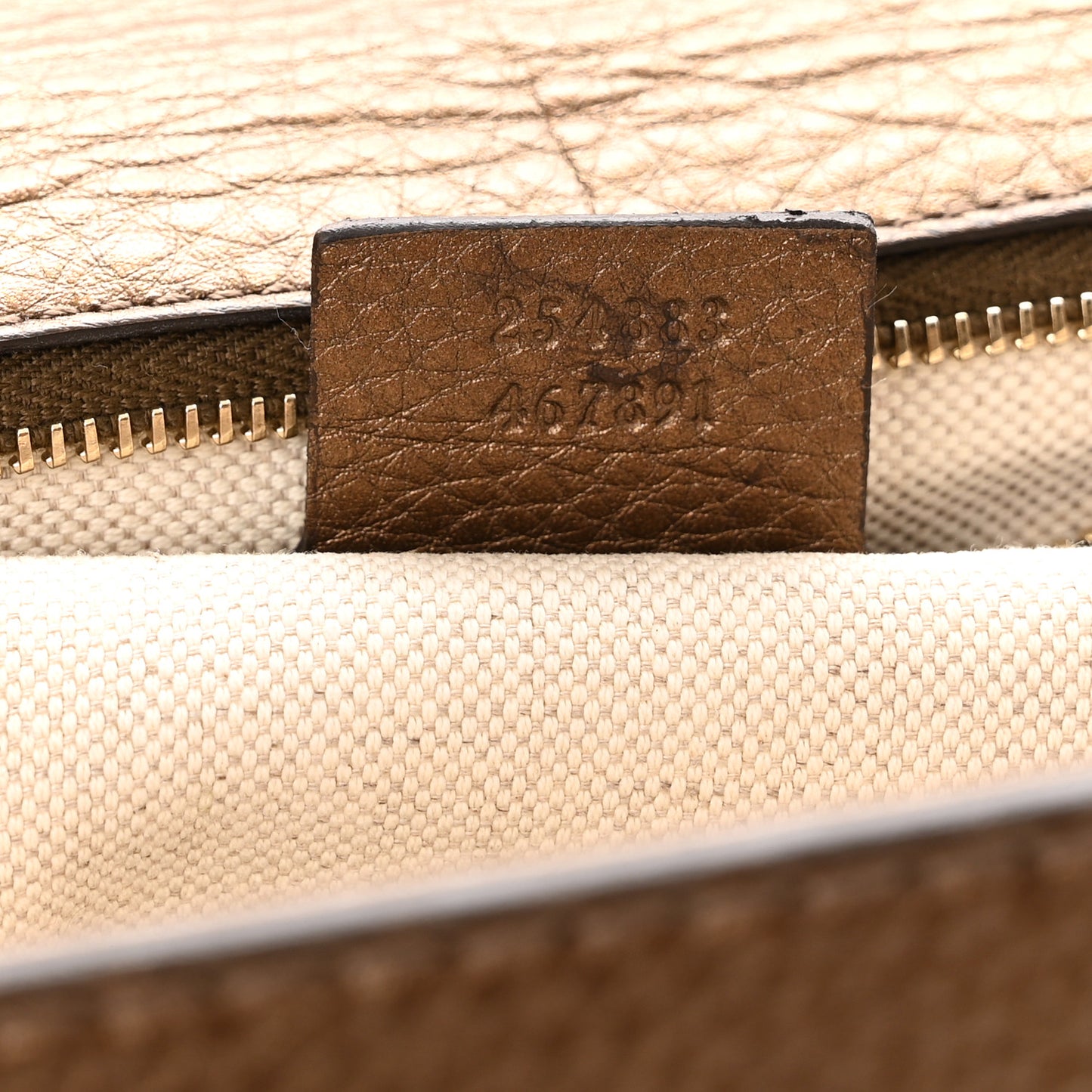 Metallic Calfskin Large New Bamboo Top Handle Bag Bronze