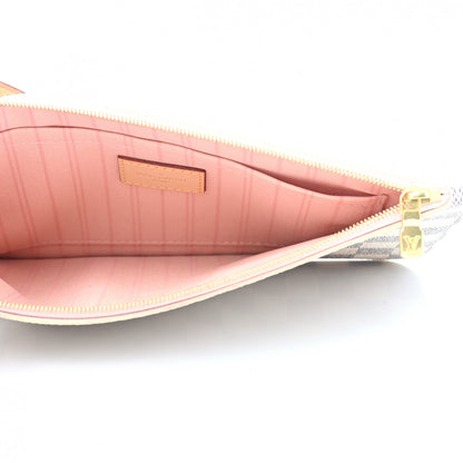 Louis Vuitton Damier Azur Neverfull MM GM Pochette Rose Ballerine 5 of 7