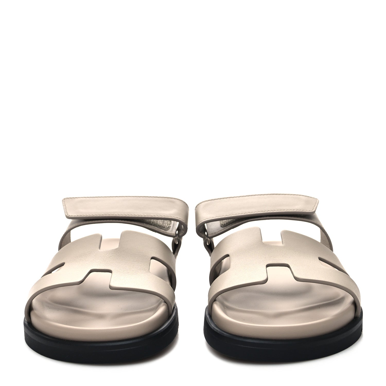 Hermes Calfskin Womens Chypre Sandals 37 Beige Mastic 2 of 8