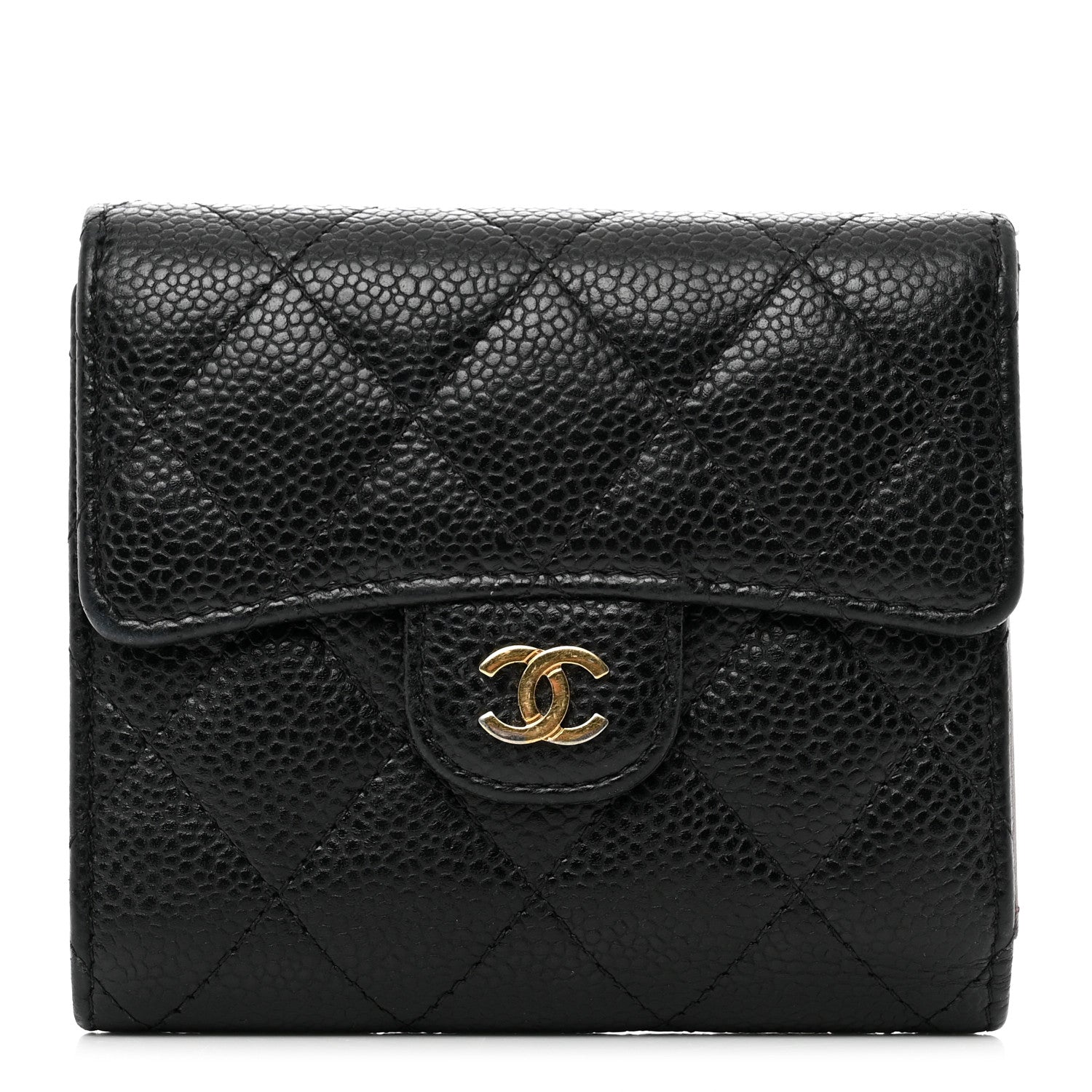 Chanel Caviar Quilted Compact Flap Wallet Black 1 of 11