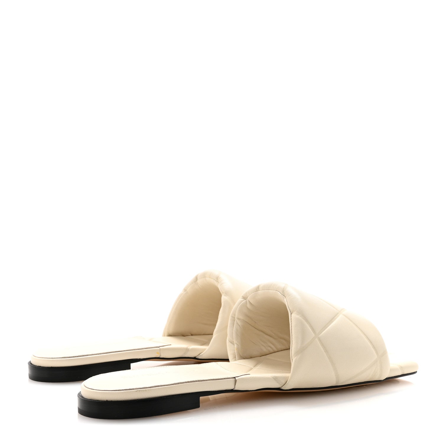 Bottega Veneta Nappa Quilted Rubber Lido Flat Sandals 41 Wax 5 of 9