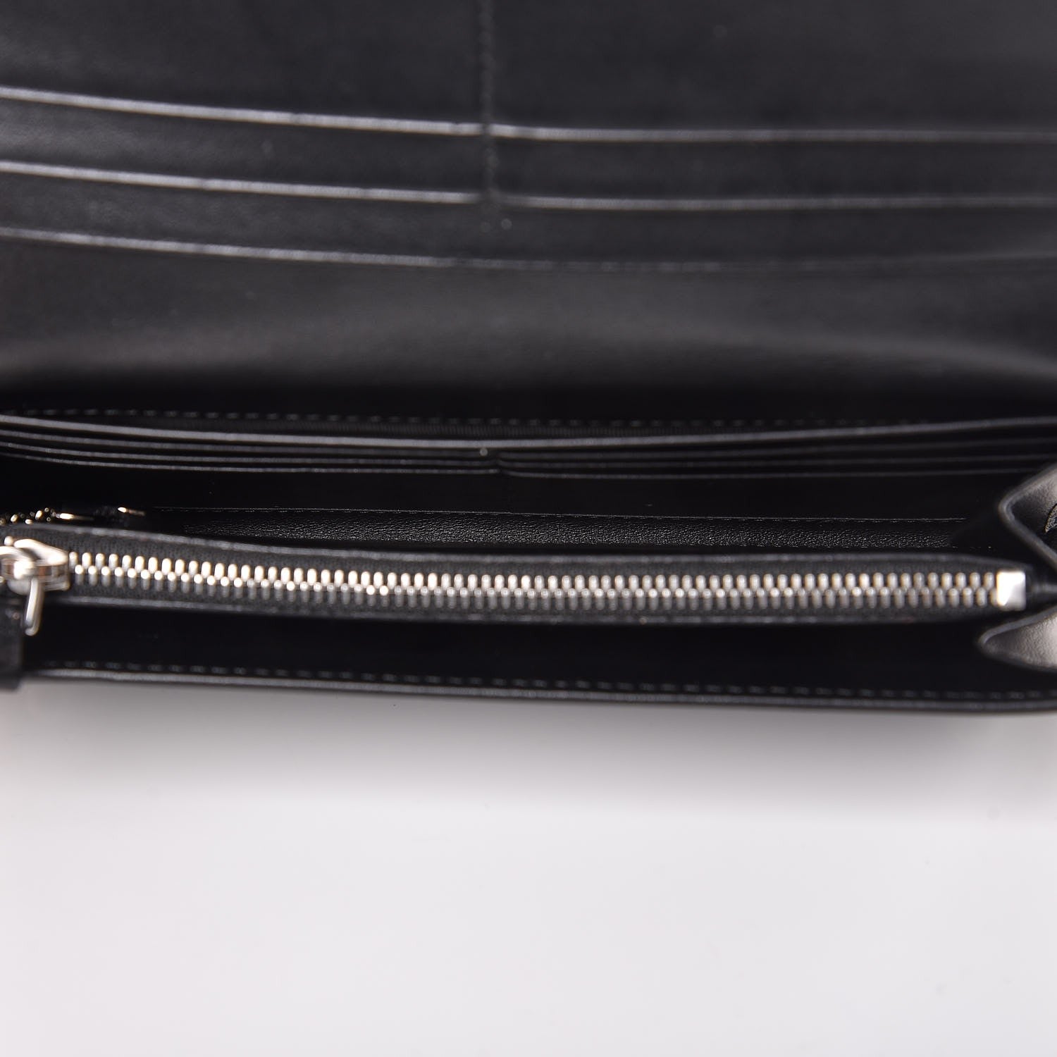 Prada Soft Calfskin Diagramme Continental Wallet Black 6 of 9