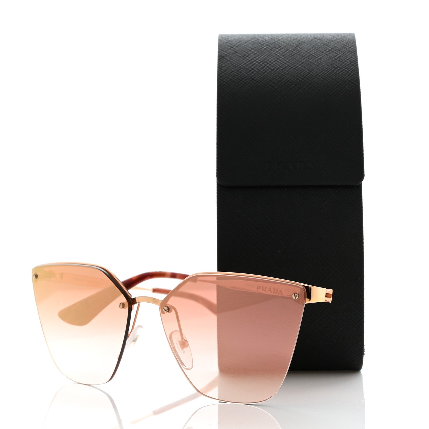 Prada Cinema Cat Eye Sunglasses SPR 68T Pink Gold 8 of 8