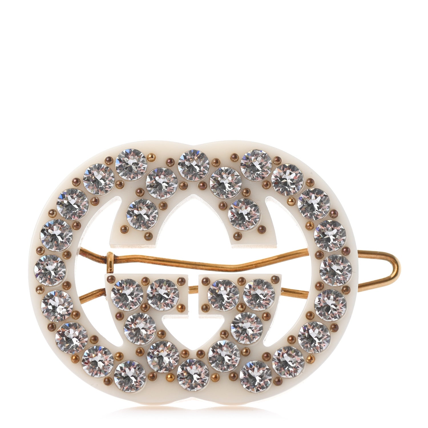 Gucci Resin Crystal Embellished GG Hair Clip 1 of 3