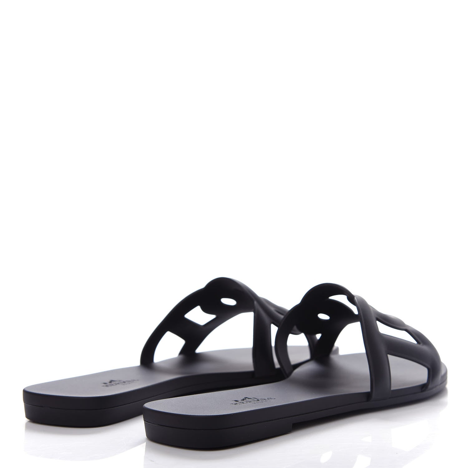 Hermes Rubber Aloha Sandals 37 Black 4 of 11