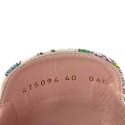 Gucci Canvas Flora Womens Princetown Slippers 40 White Multicolor 8 of 9