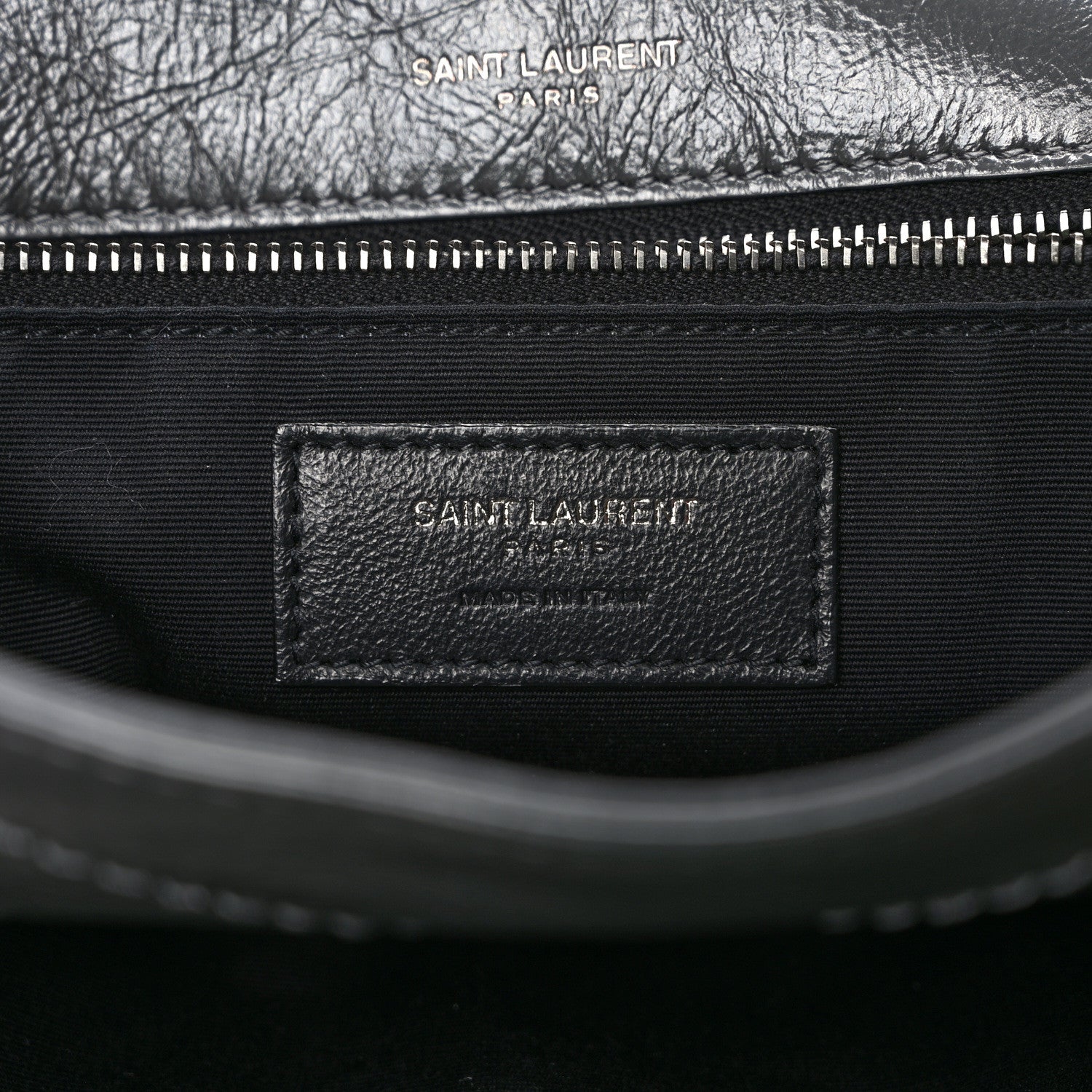 Saint Laurent Crinkled Calfskin Matelasse Monogram Medium Niki Chain Satchel Storm 6 of 9
