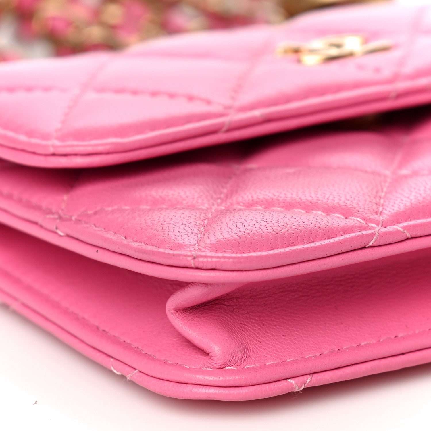 Chanel Lambskin Quilted Pearl Crush Clutch With Chain Pink 10 of 11