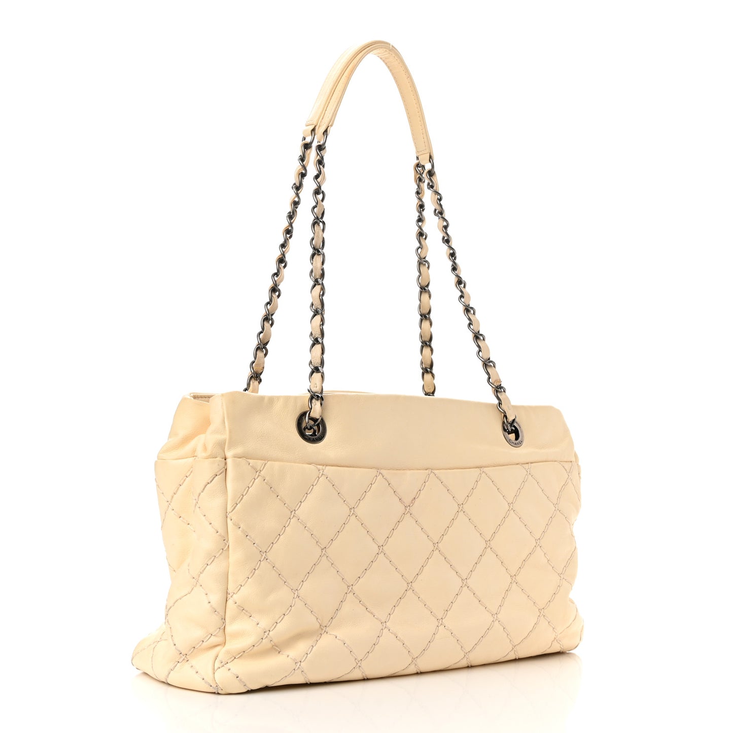 Calfskin Medium Stitch It Tote Beige