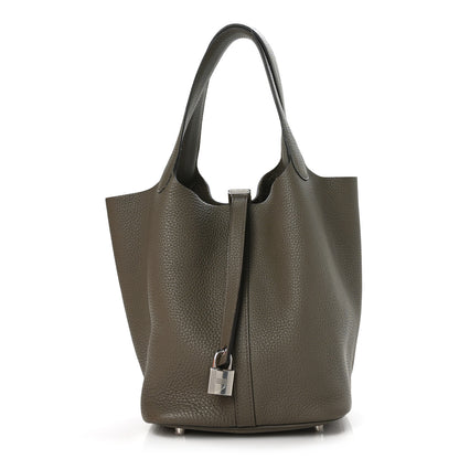 Hermes Taurillon Clemence Picotin Lock 22 MM Etain 1 of 10