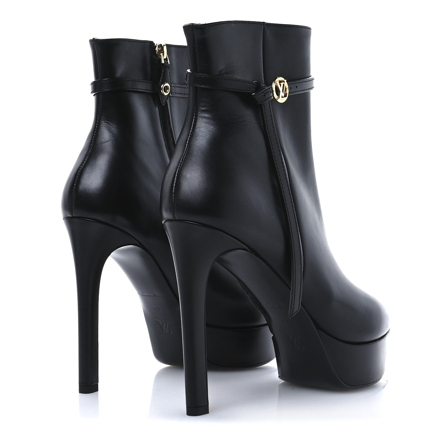 Louis Vuitton Calfskin LV Roxy Platform Ankle Boots 41 Black 5 of 8