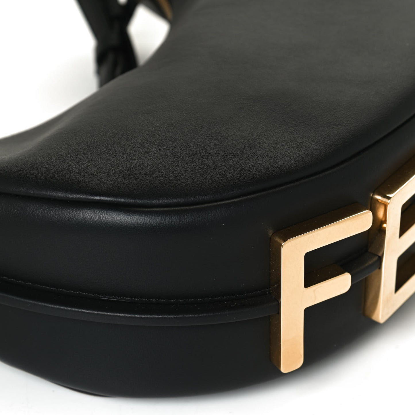 Vitello Grace Matte Small Fendigraphy Hobo Bag Black
