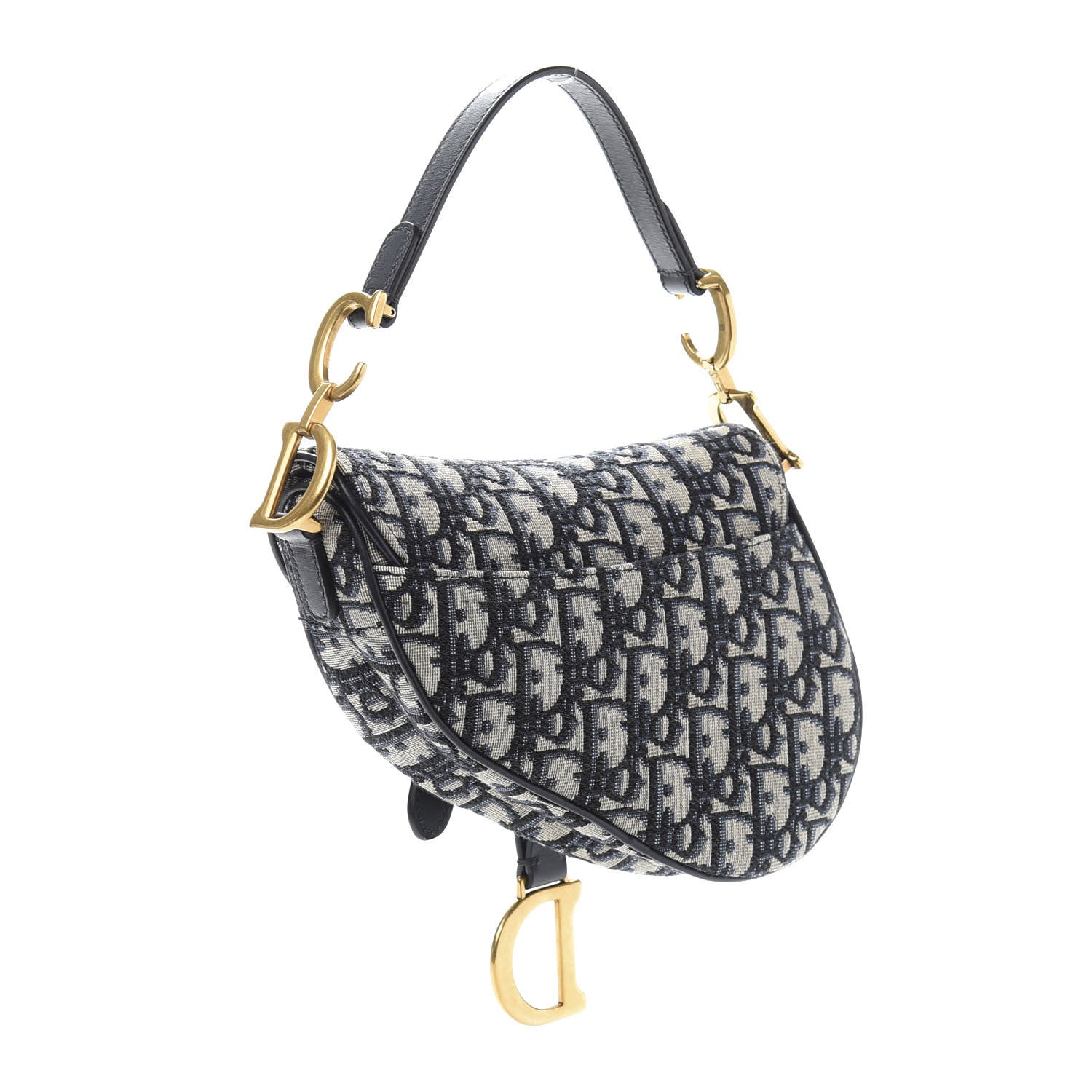 Christian Dior Oblique Mini Saddle Bag Blue 3 of 11