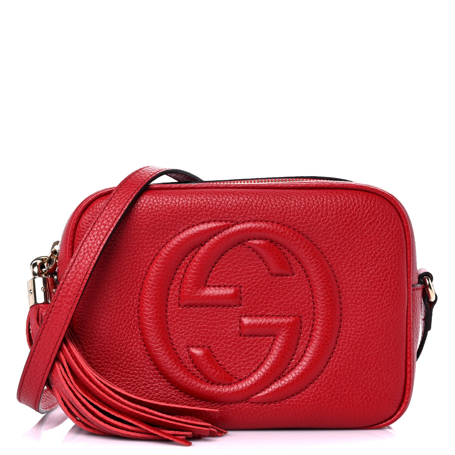 Pebbled Calfskin Small Soho Disco Bag Tabasco Red