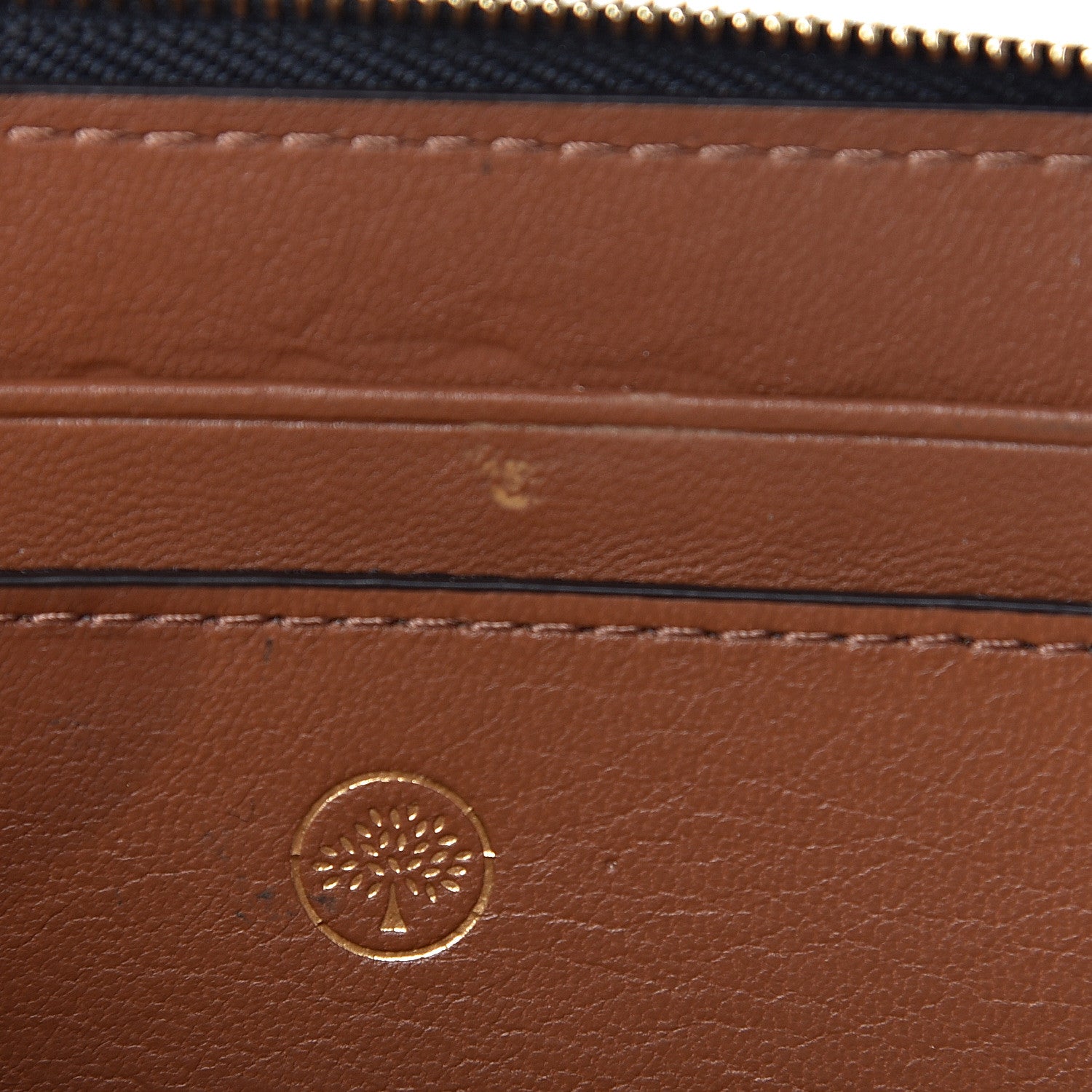 Mulberry Smooth Calfskin Squirrel Embroidered Part Zip Coin Pouch Navy 7 of 10