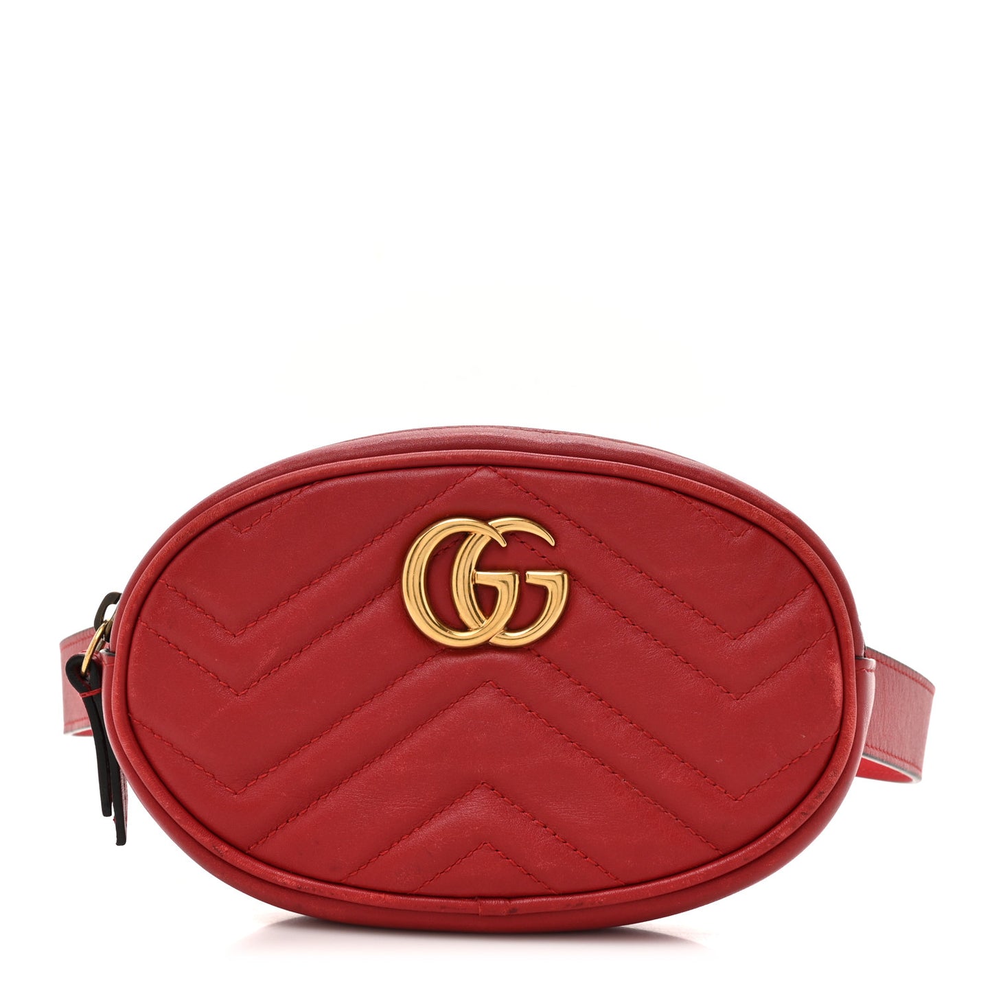 Calfskin Matelasse GG Marmont Belt Bag 85 34 Hibiscus Red